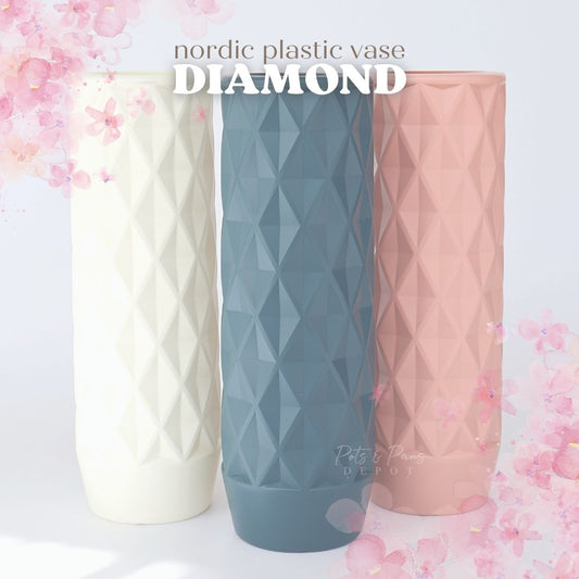 Diamond Pattern Nordic Plastic Vase