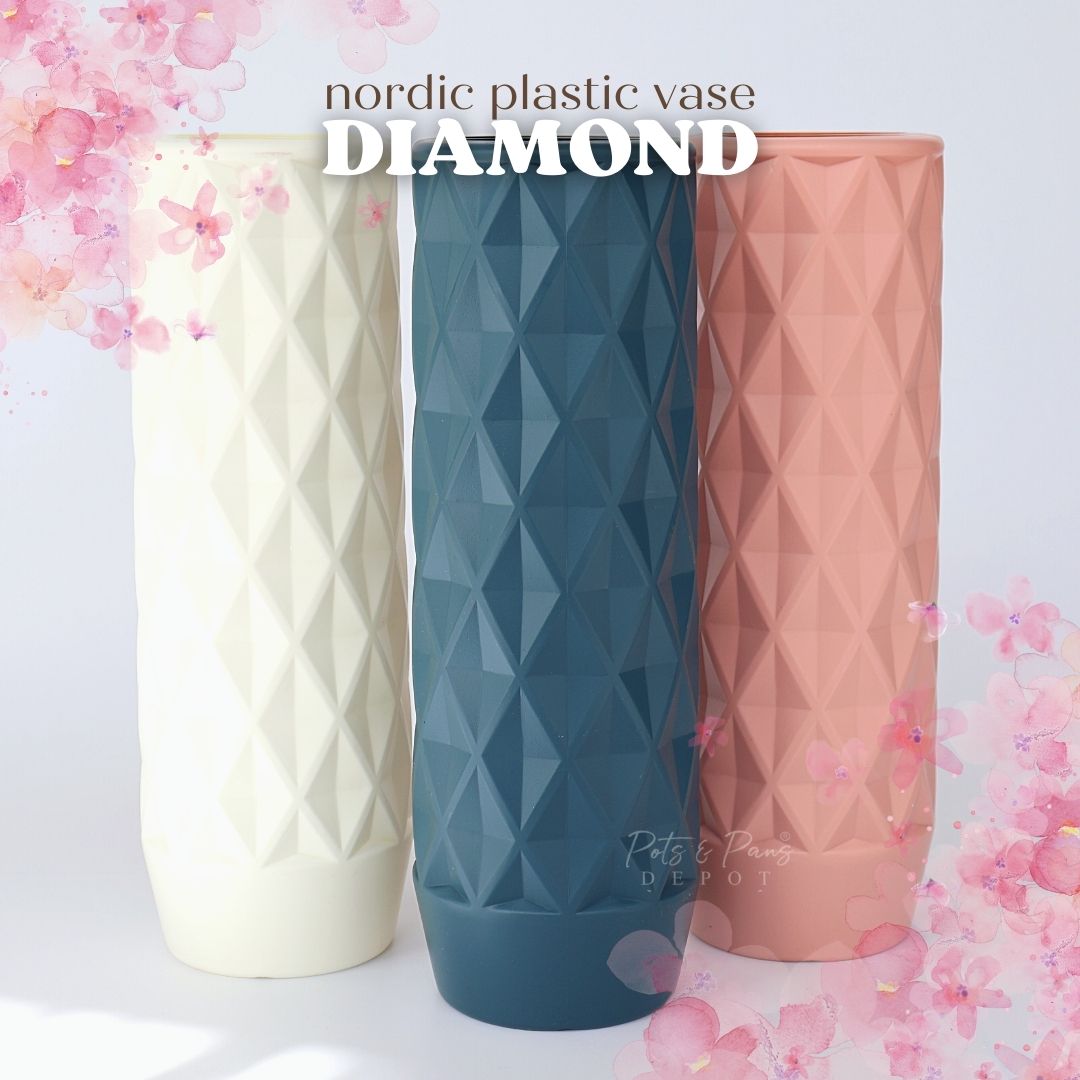 Diamond Pattern Nordic Plastic Vase