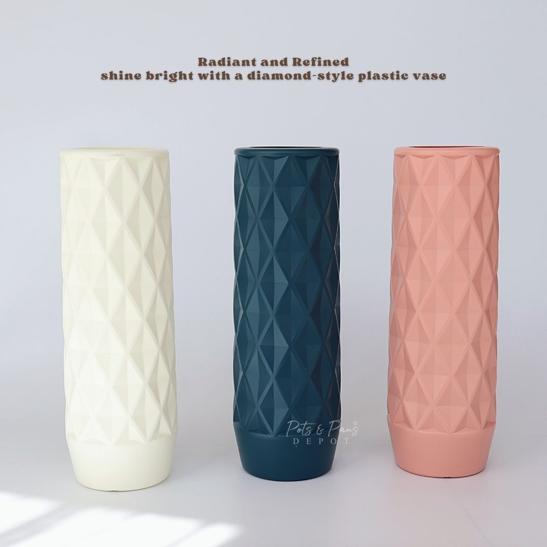 Diamond Pattern Nordic Plastic Vase