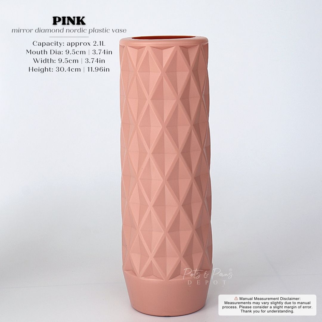 Diamond Pattern Nordic Plastic Vase