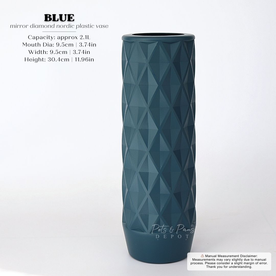 Diamond Pattern Nordic Plastic Vase