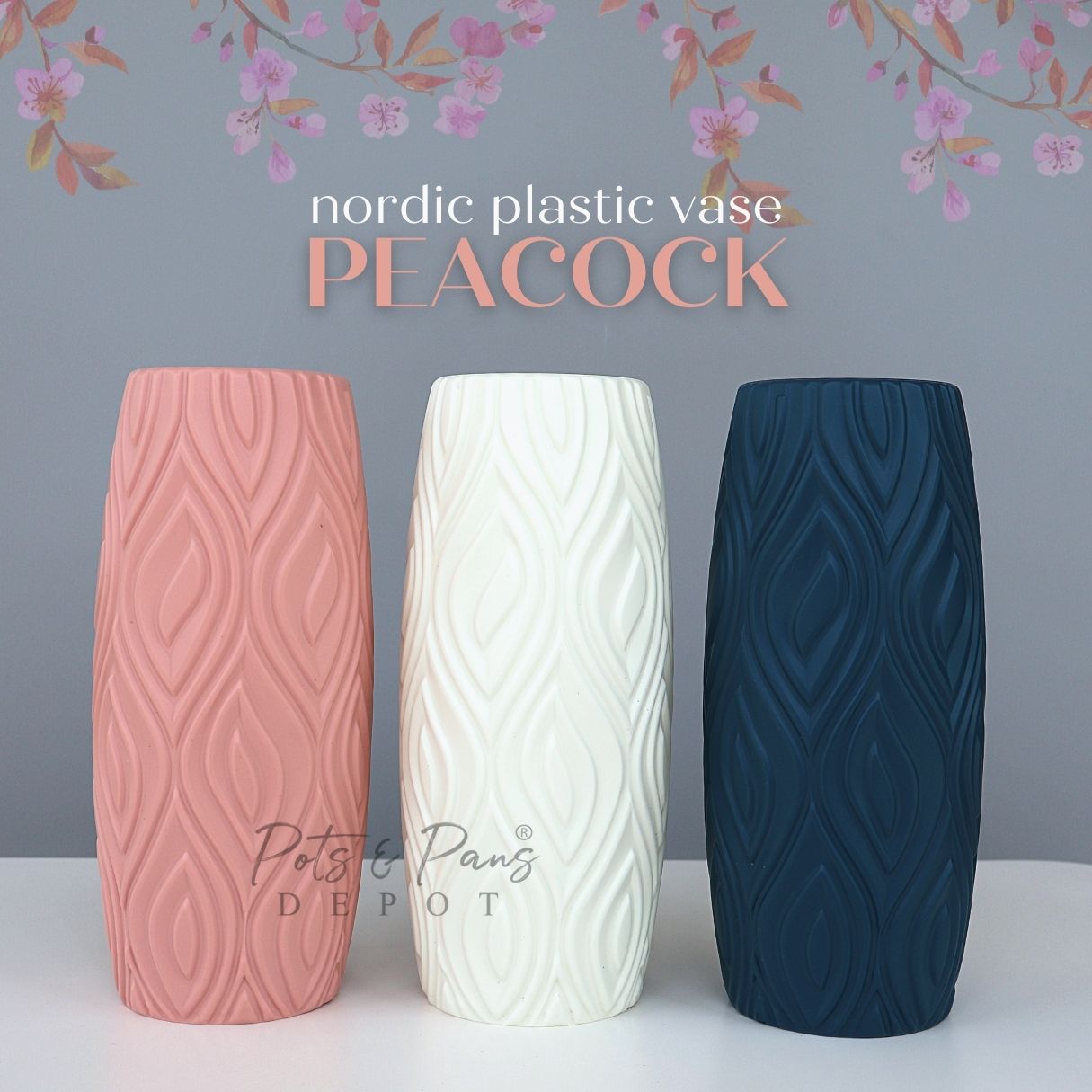 Peacock Feathers Nordic Plastic Vase