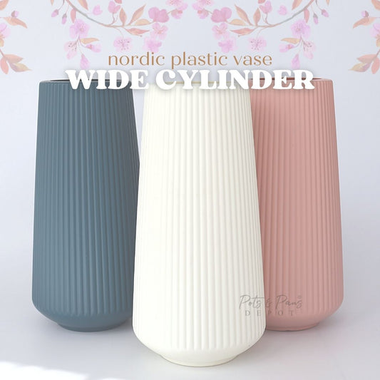 Wide Cylinder Nordic Plastic Vase