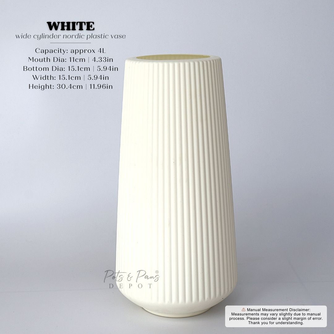 Wide Cylinder Nordic Plastic Vase