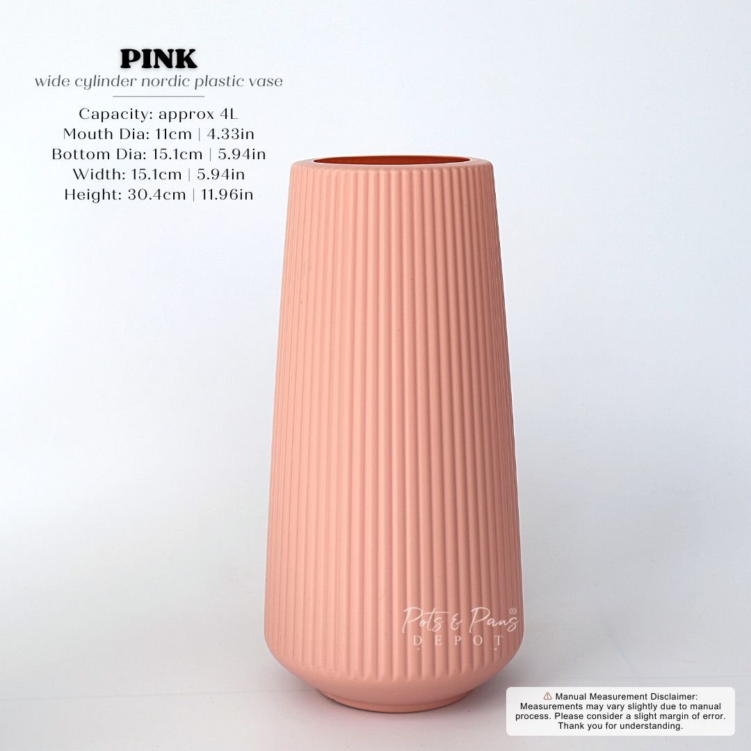 Wide Cylinder Nordic Plastic Vase