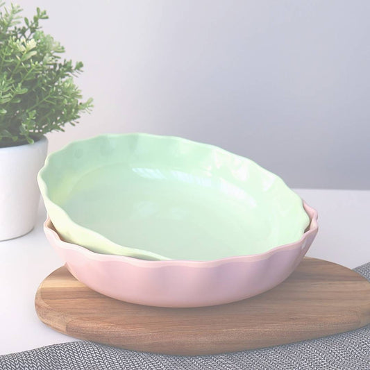 Round Floral Nordic Pastel Plate