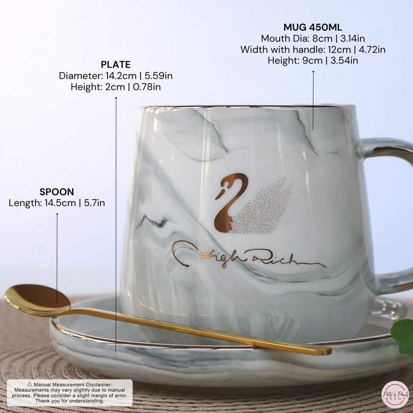 Marble Odette Mug Set 450ml