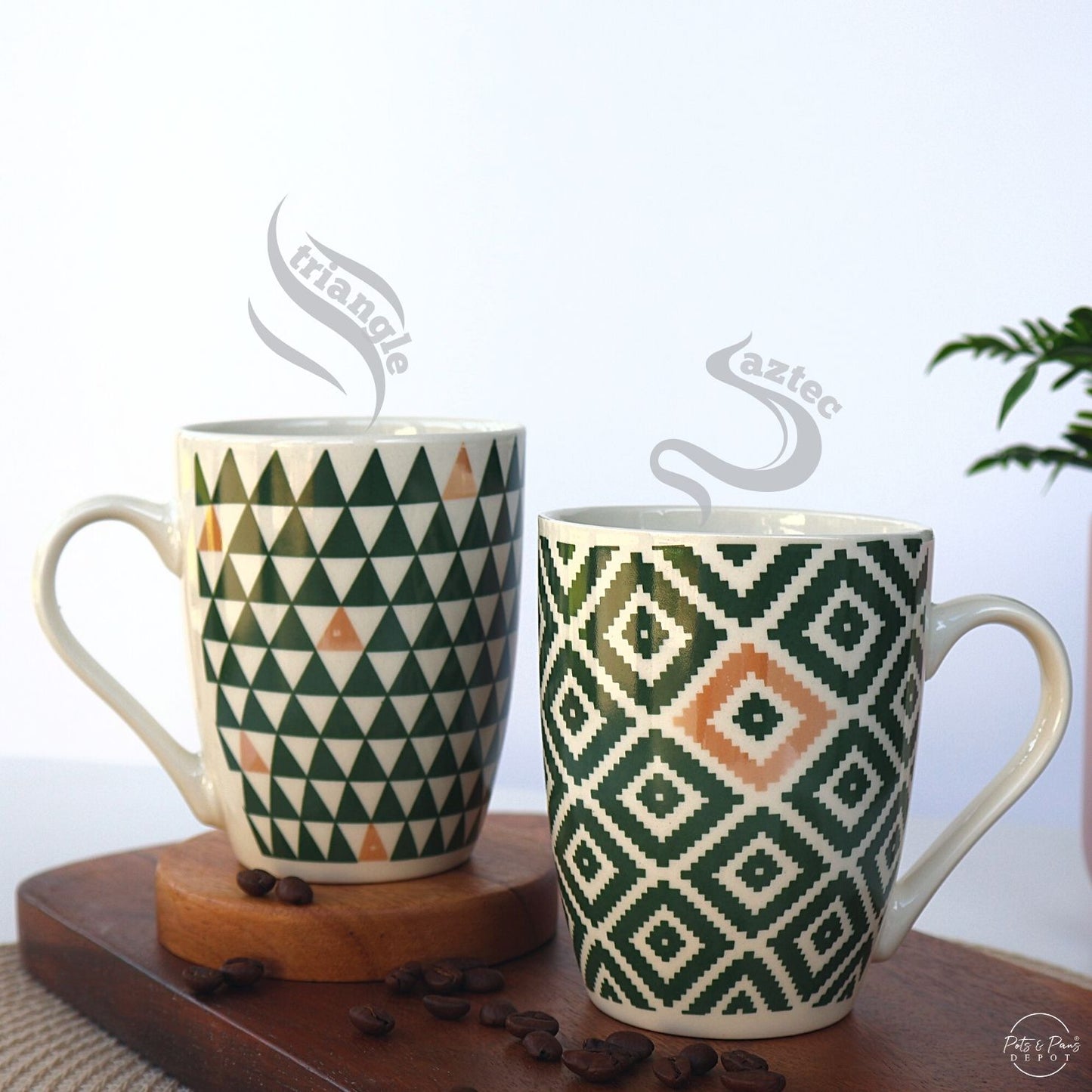 Olive Patterned Coffee Mug 450ml