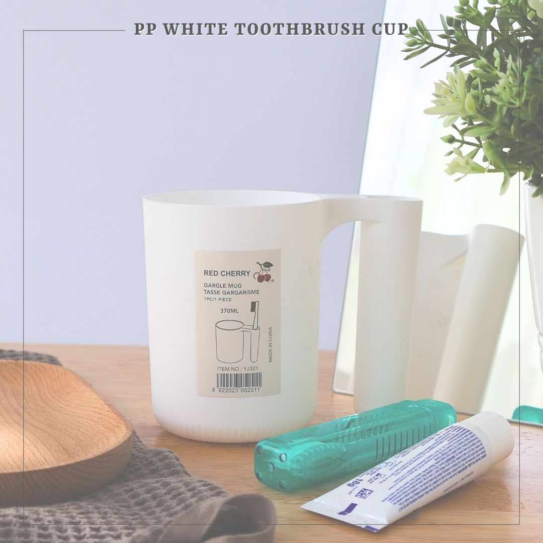 PP White Toothbrush Cup 370ml