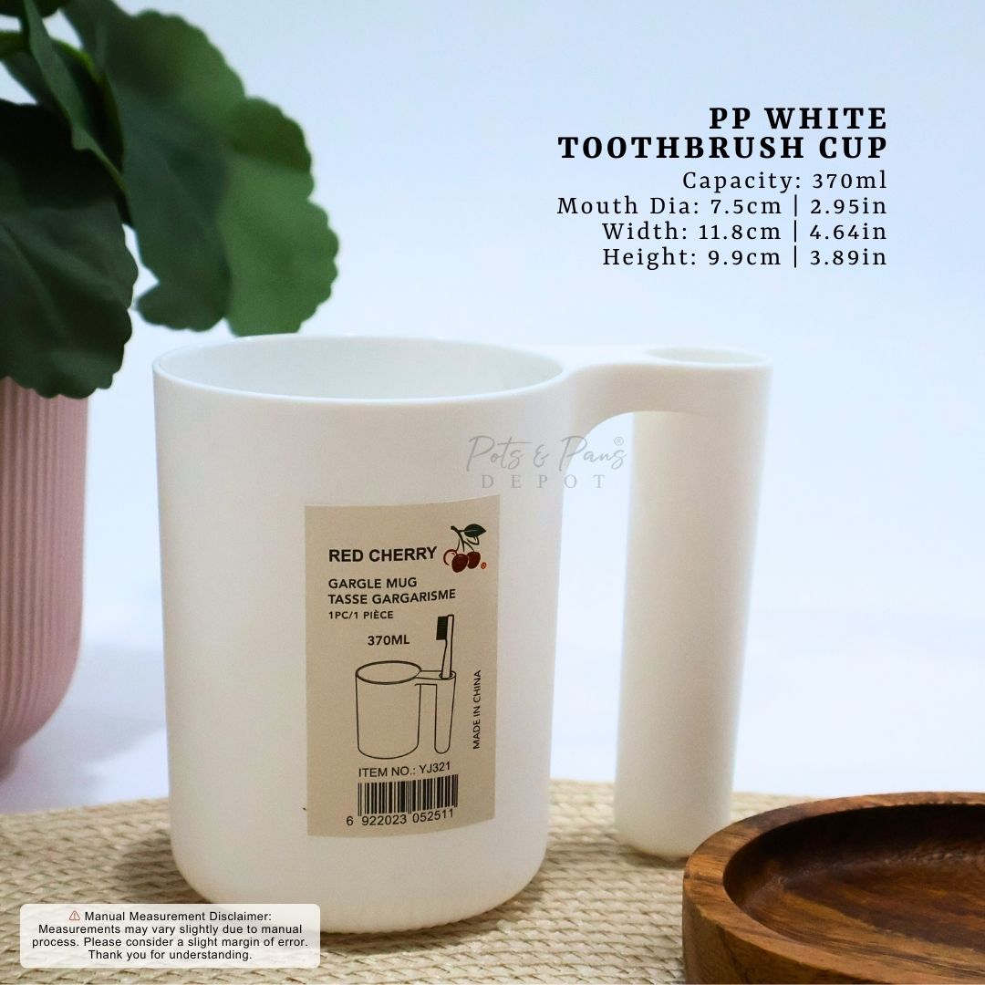 PP White Toothbrush Cup 370ml