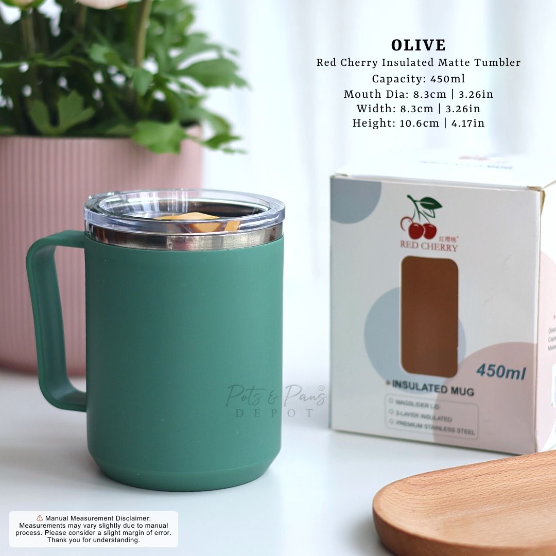 Red Cherry Insulated Matte Mug 450ml