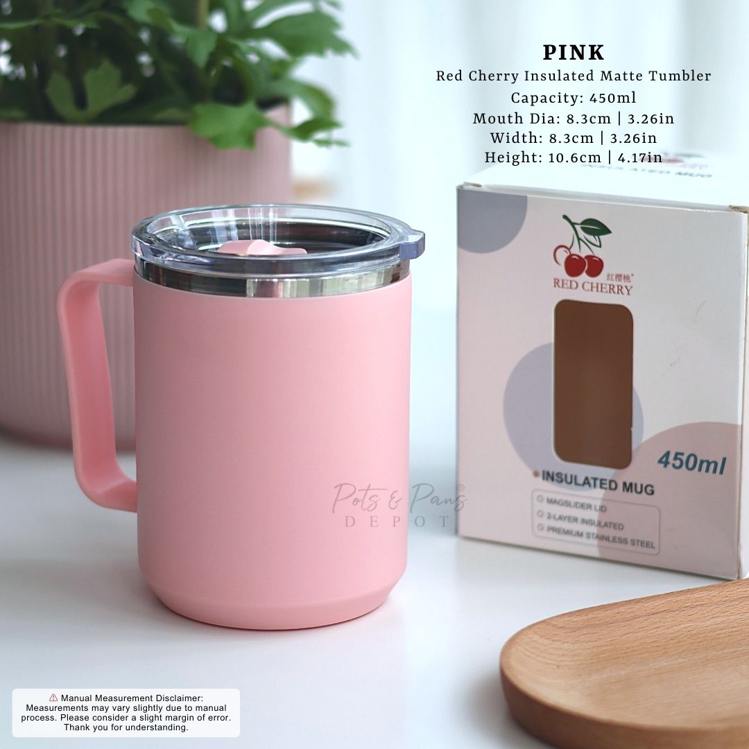 Red Cherry Insulated Matte Mug 450ml