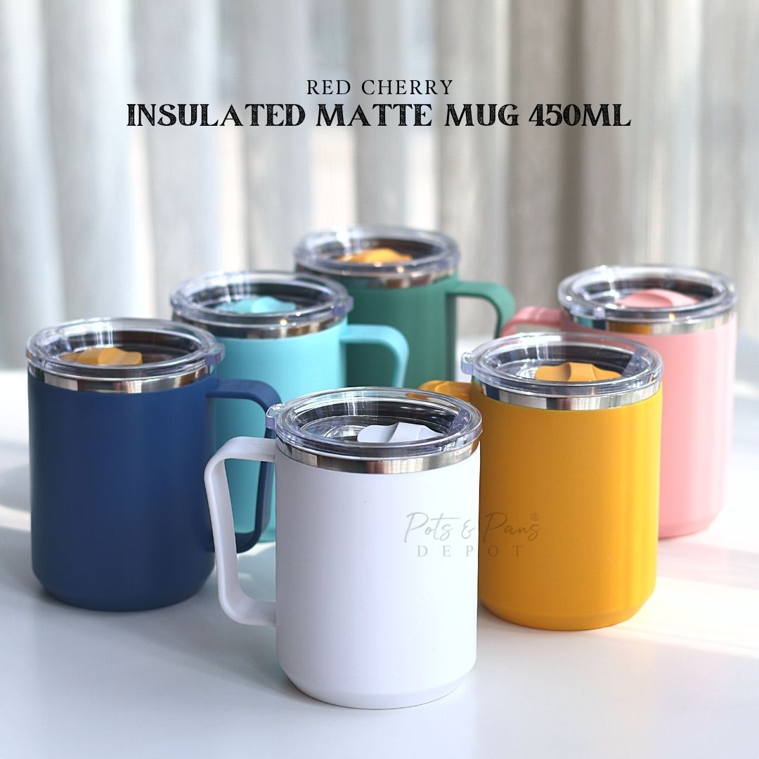 Red Cherry Insulated Matte Mug 450ml