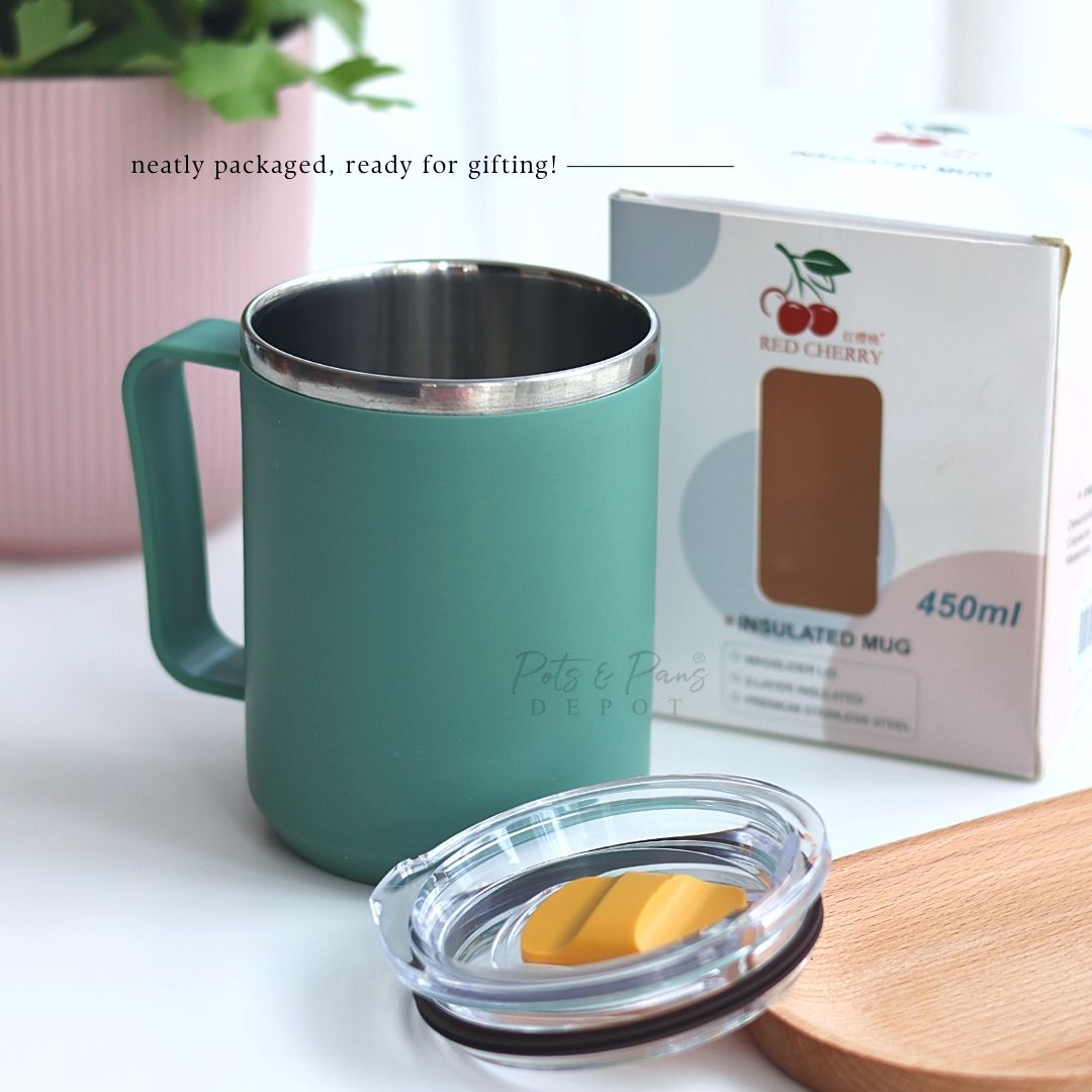 Red Cherry Insulated Matte Mug 450ml