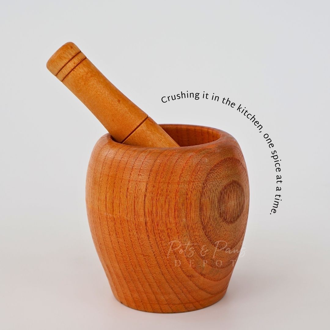 Wooden Mortar and Pestle