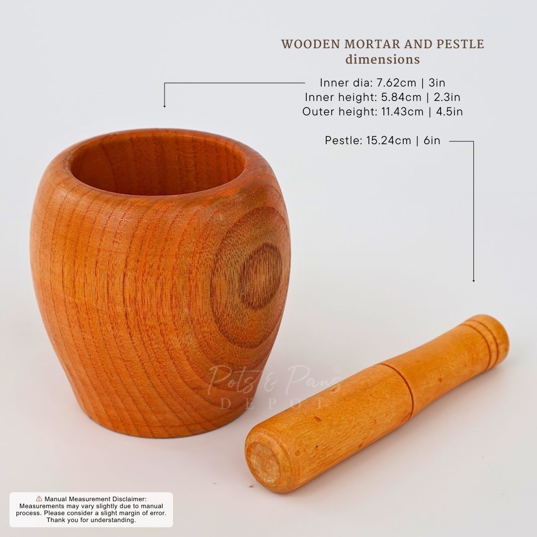 Wooden Mortar and Pestle