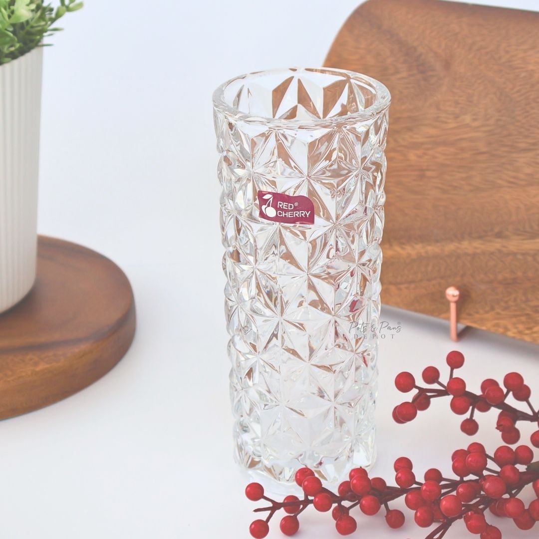 Red Cherry Pikes Glass Vase 525ml