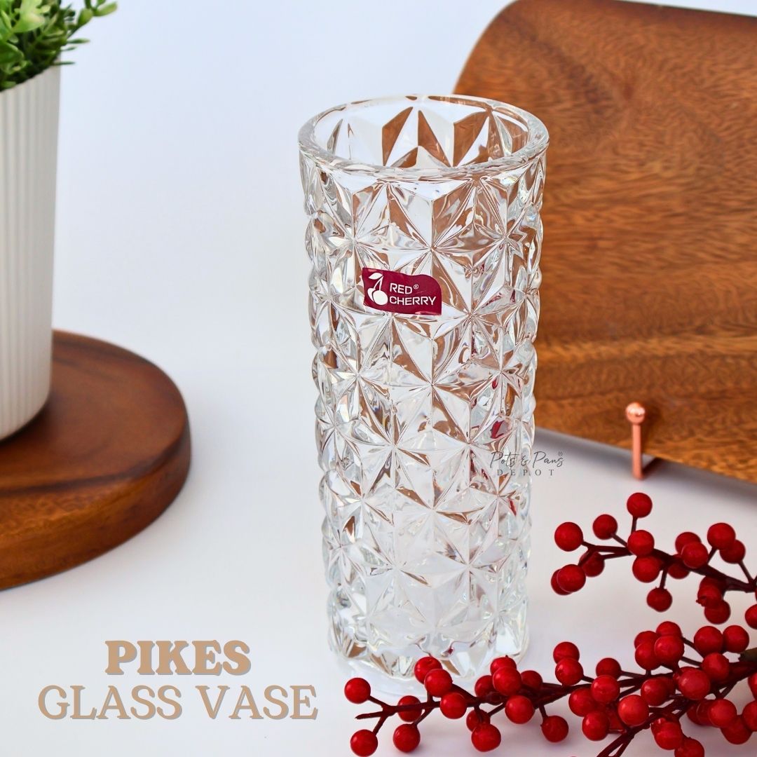 Red Cherry Pikes Glass Vase 525ml