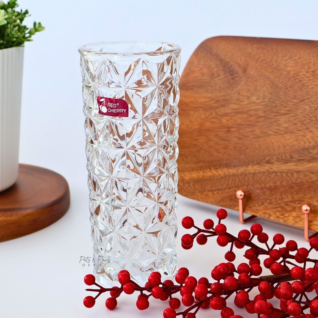 Red Cherry Pikes Glass Vase 525ml