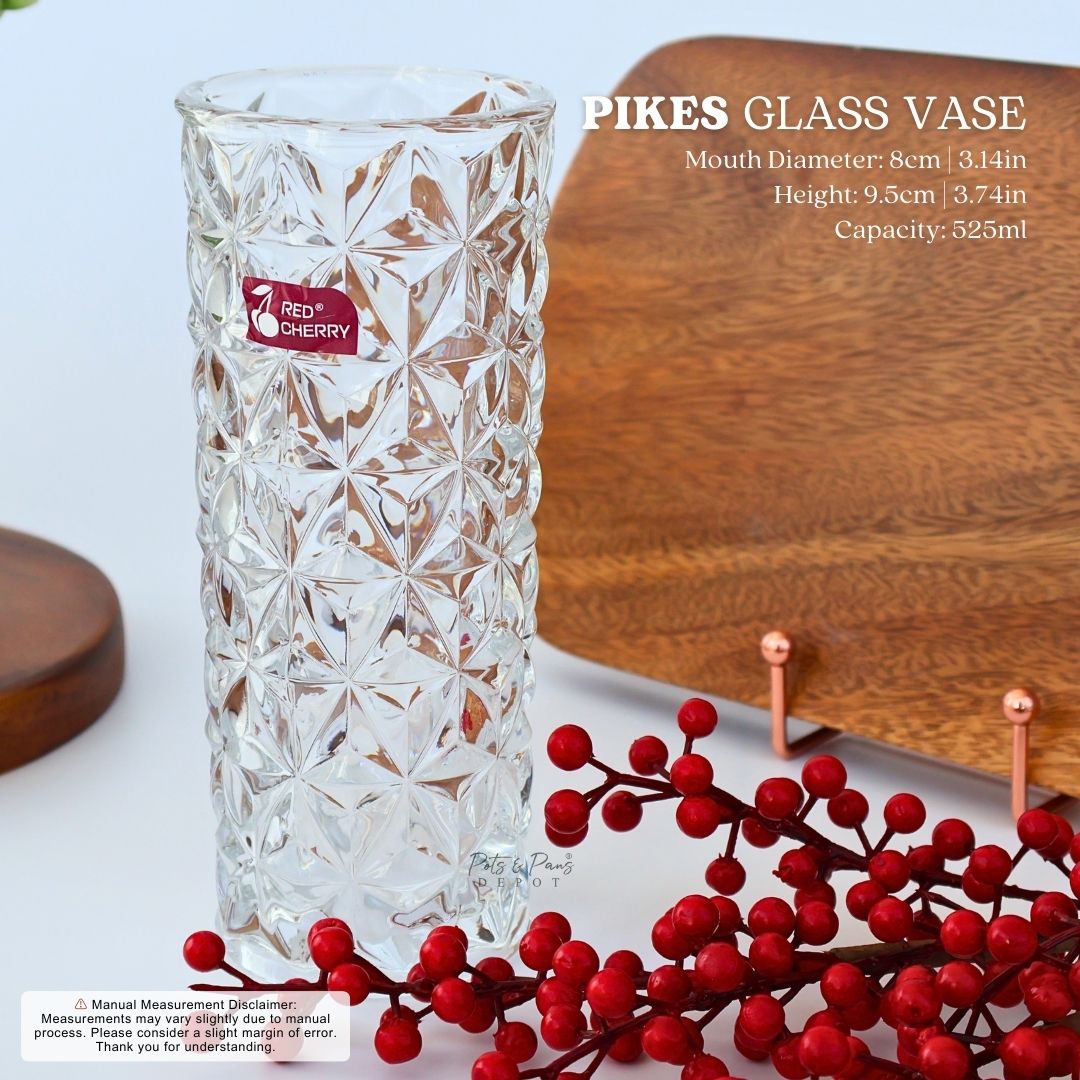 Red Cherry Pikes Glass Vase 525ml