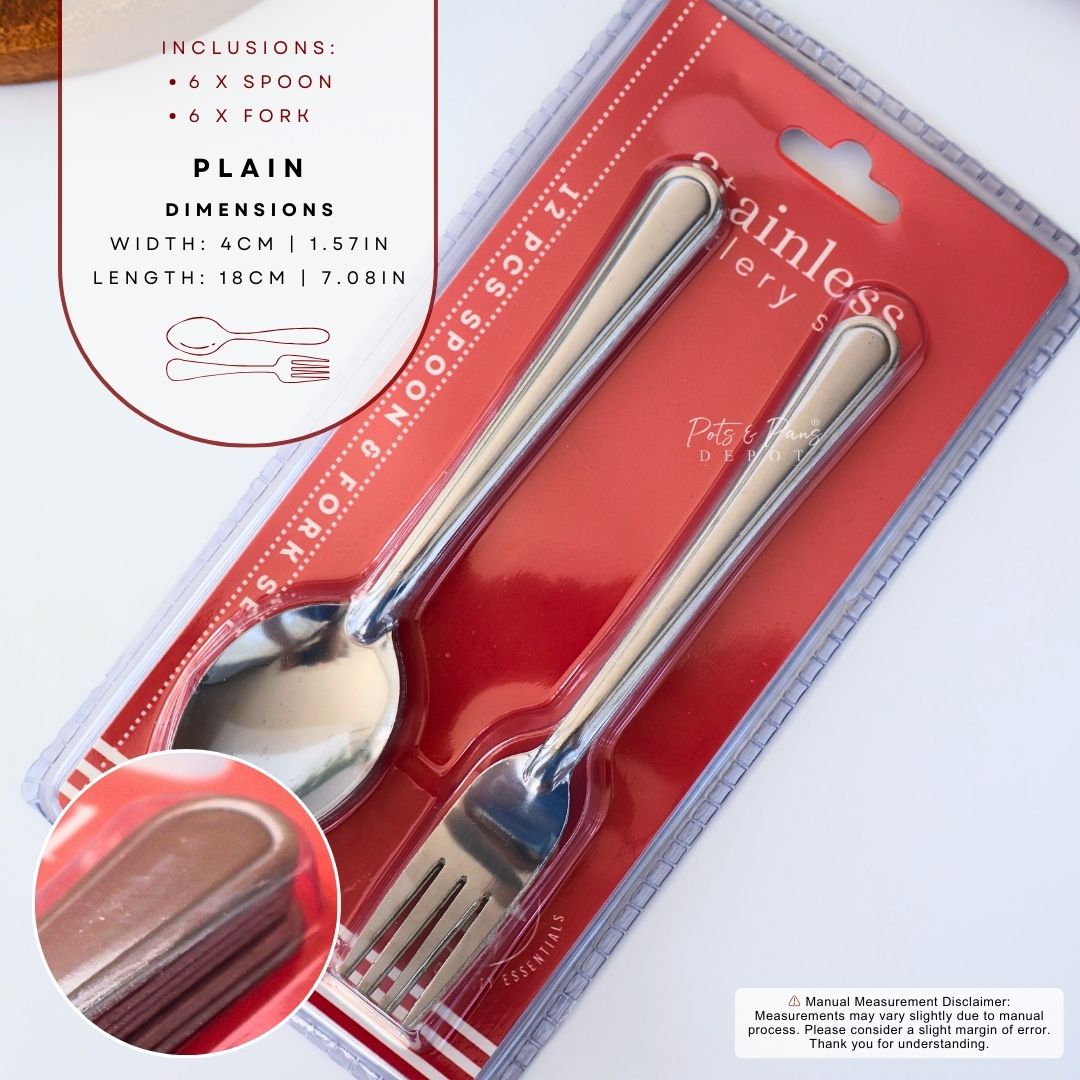 Stainless Spoon and Fork (6pcs each)