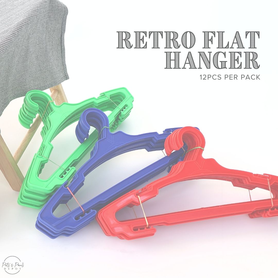 Retro Flat Plastic Hanger 12pcs