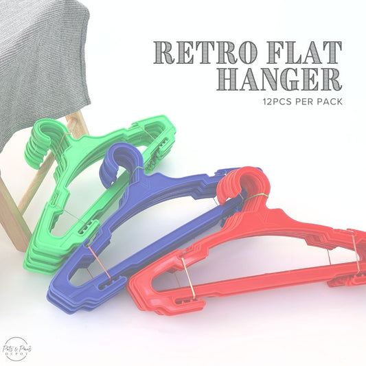 Retro Flat Plastic Hanger 12pcs