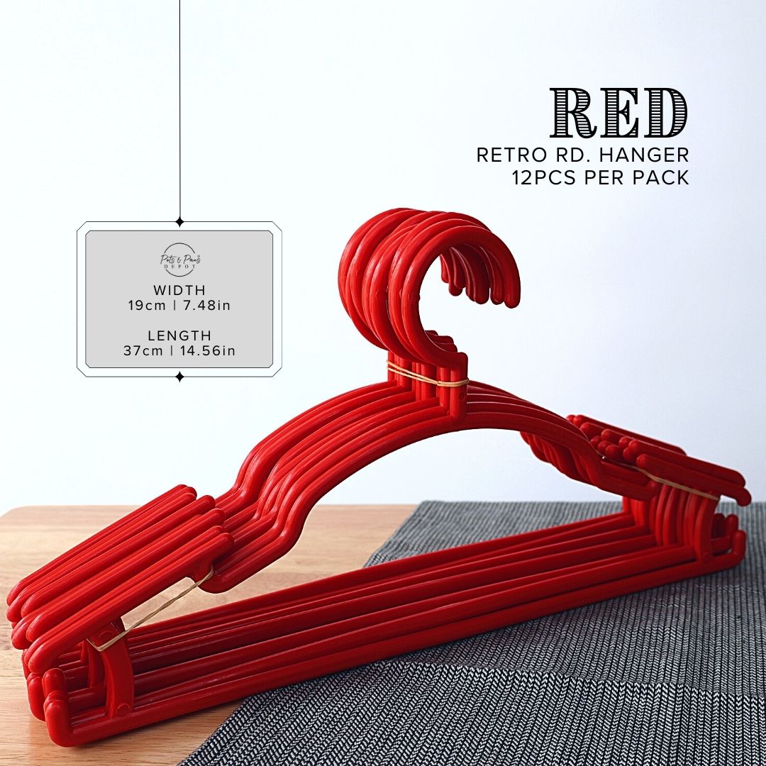 Retro Round Plastic Hanger 12pcs