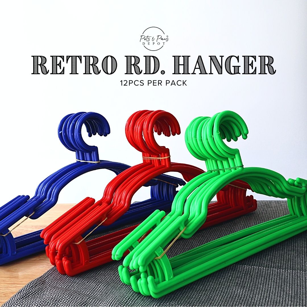 Retro Round Plastic Hanger 12pcs