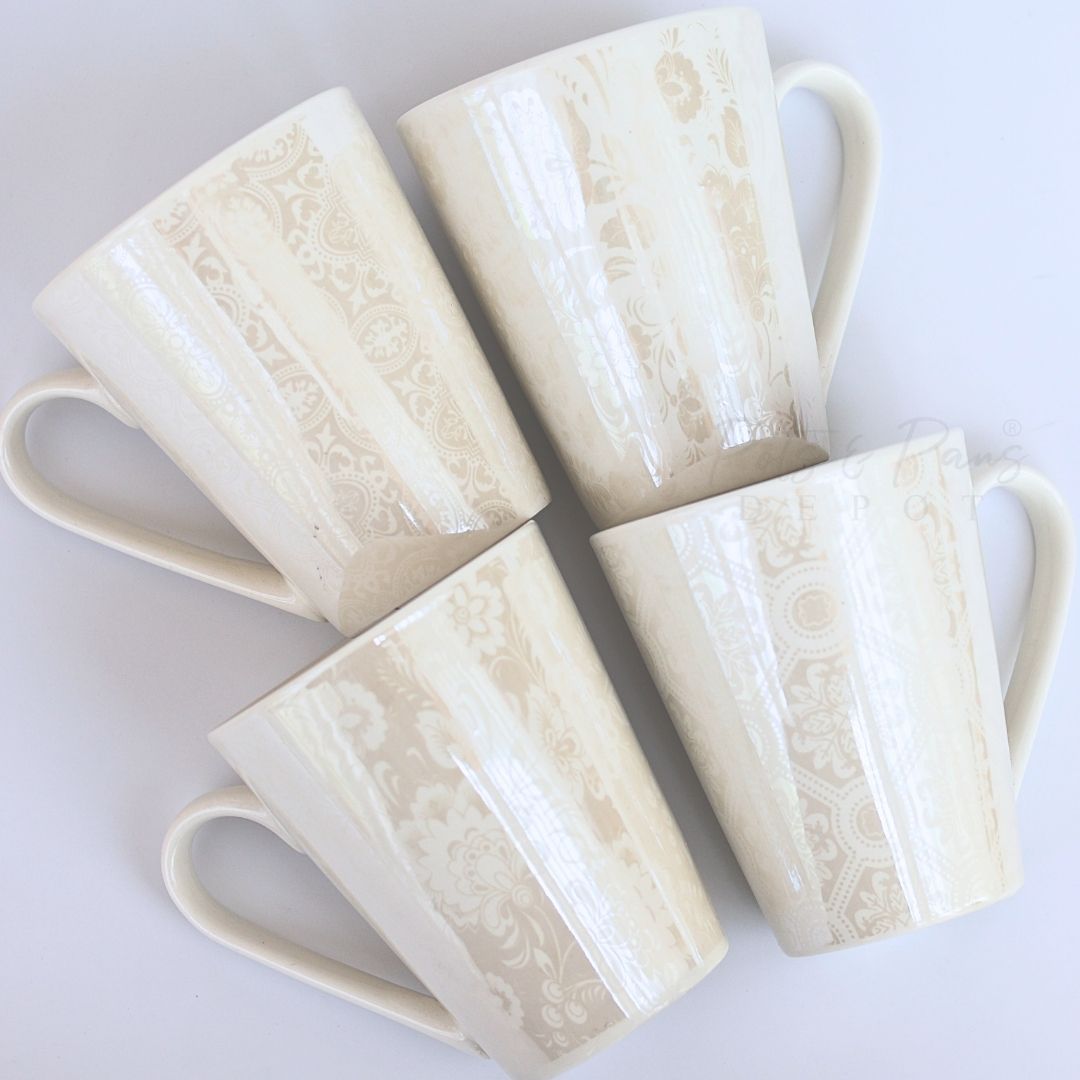 Vintage Floral Printed White Coffee Mug