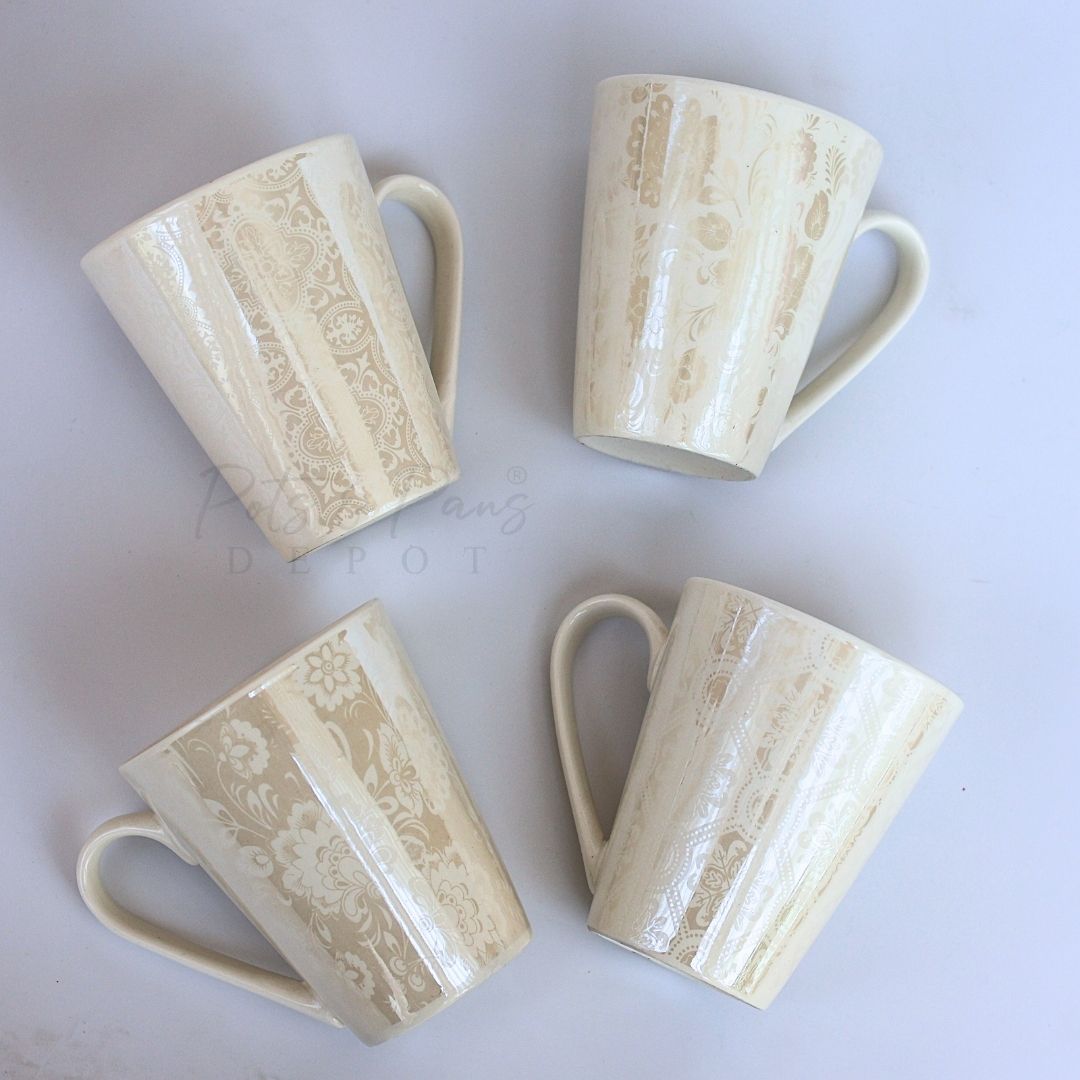 Vintage Floral Printed White Coffee Mug