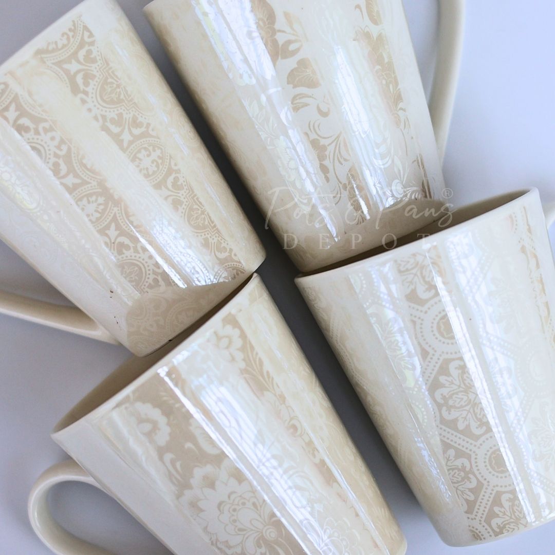 Vintage Floral Printed White Coffee Mug
