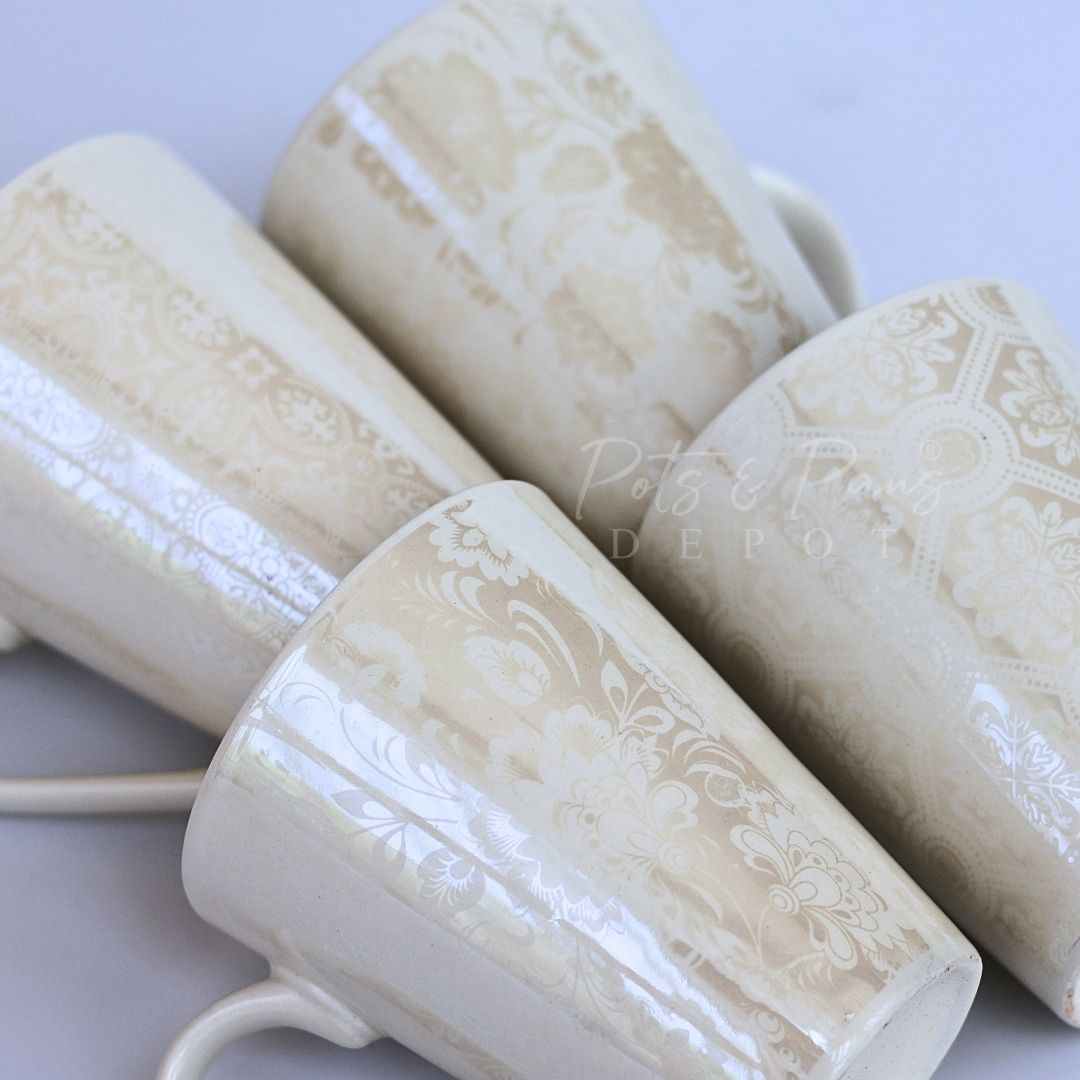 Vintage Floral Printed White Coffee Mug