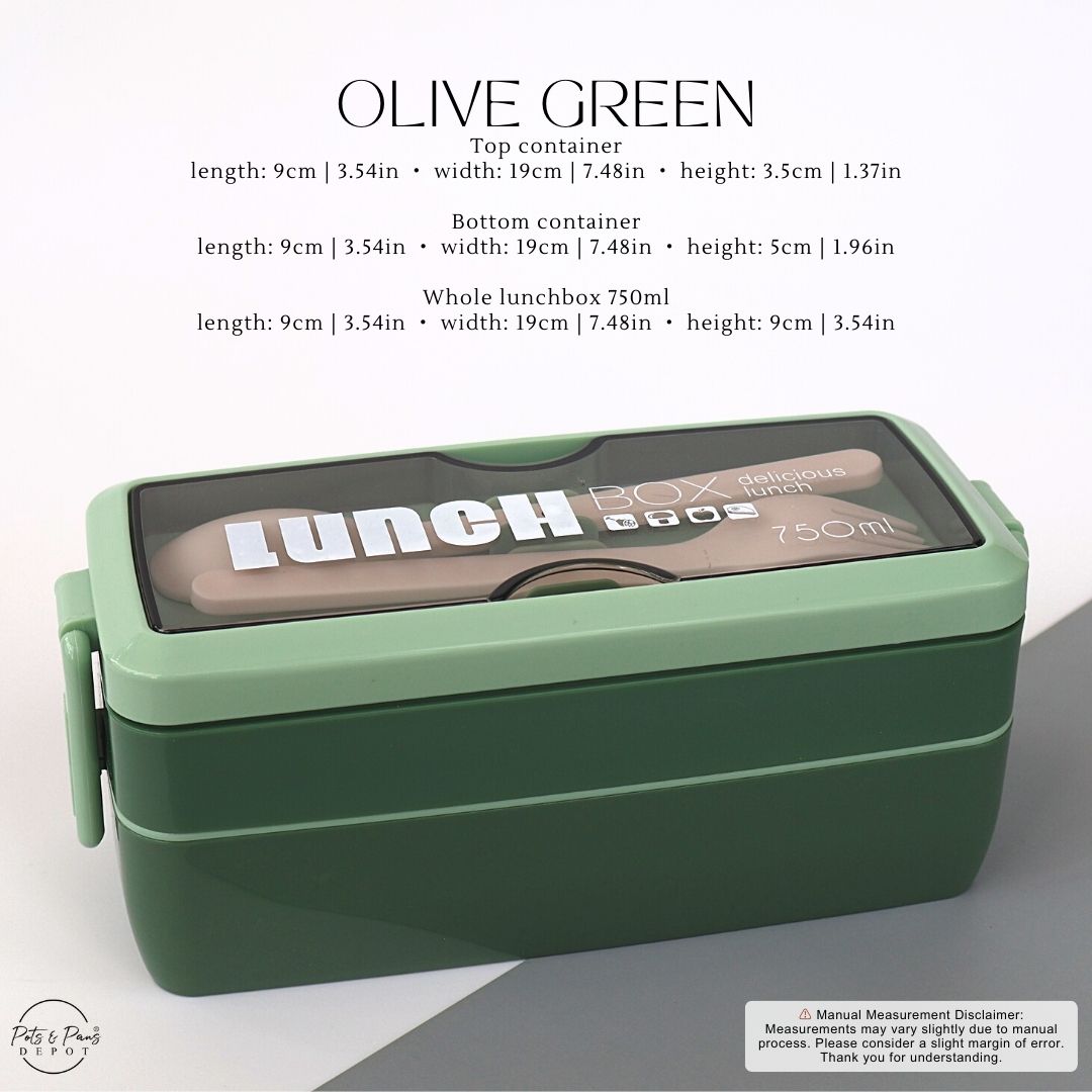 Vocen 2 Layer Rect. Lunchbox-Two Tone 750ml