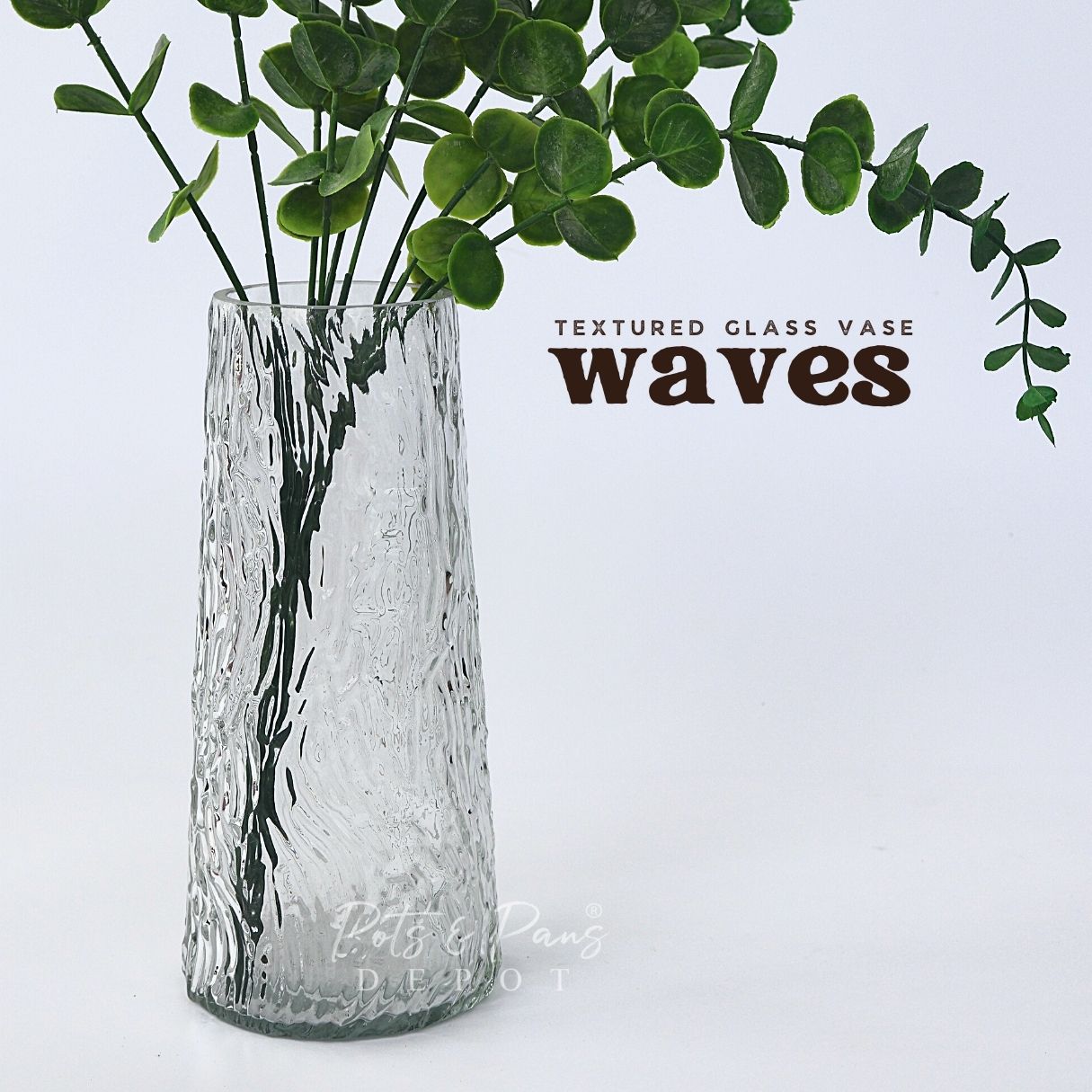 Waves Nordic Textured Glass Vase