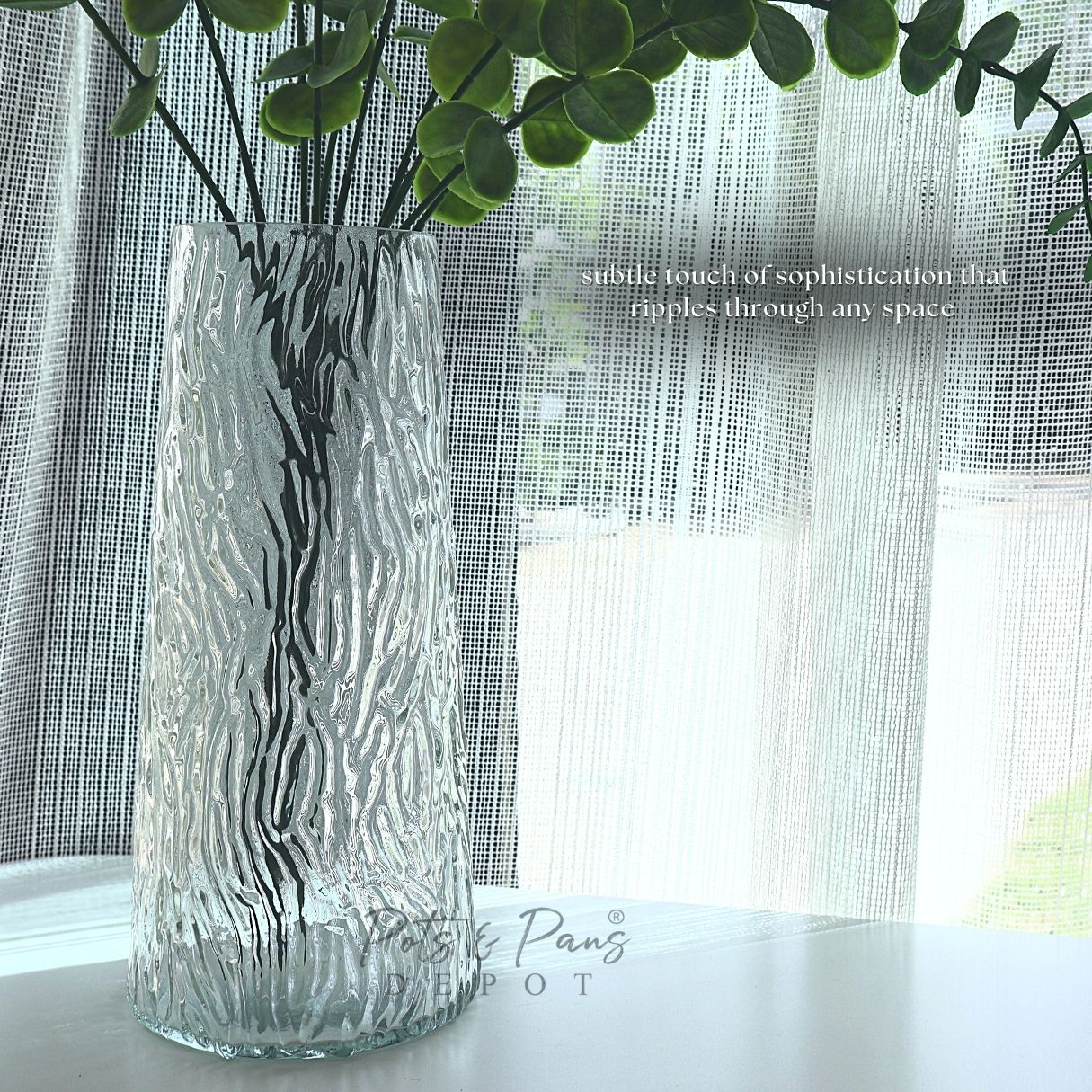 Waves Nordic Textured Glass Vase