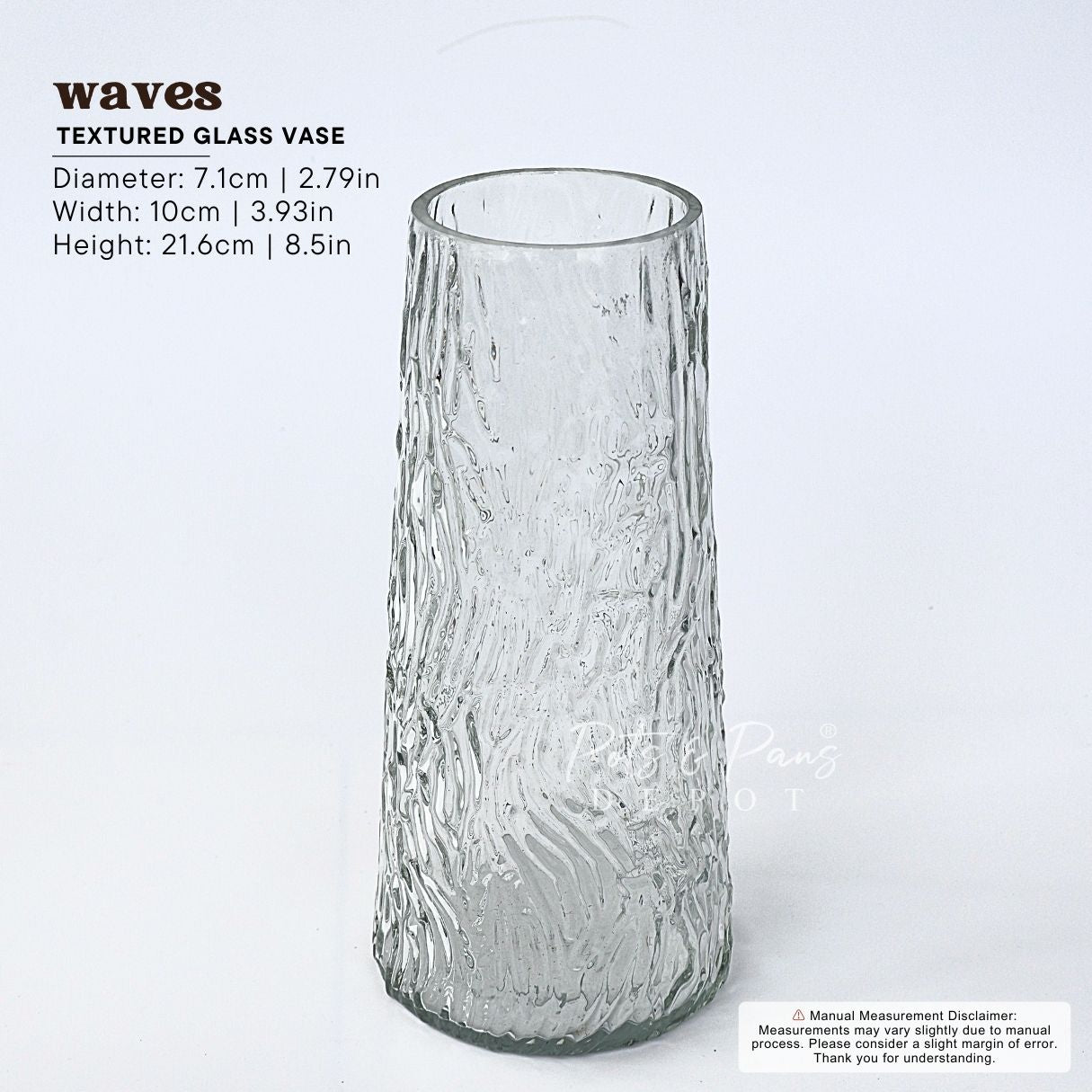 Waves Nordic Textured Glass Vase