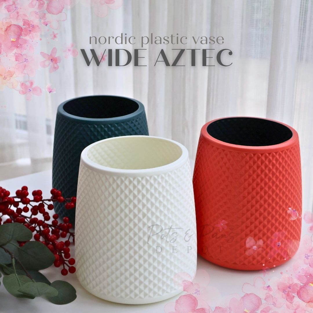 Wide Aztec Nordic Plastic Vase