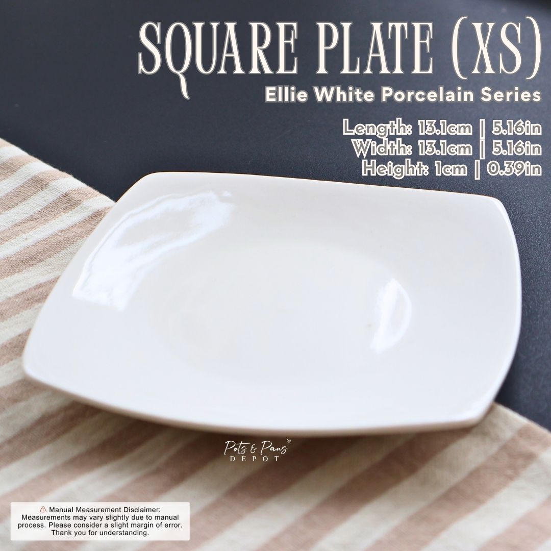 Ellie White Porcelain Square Plate