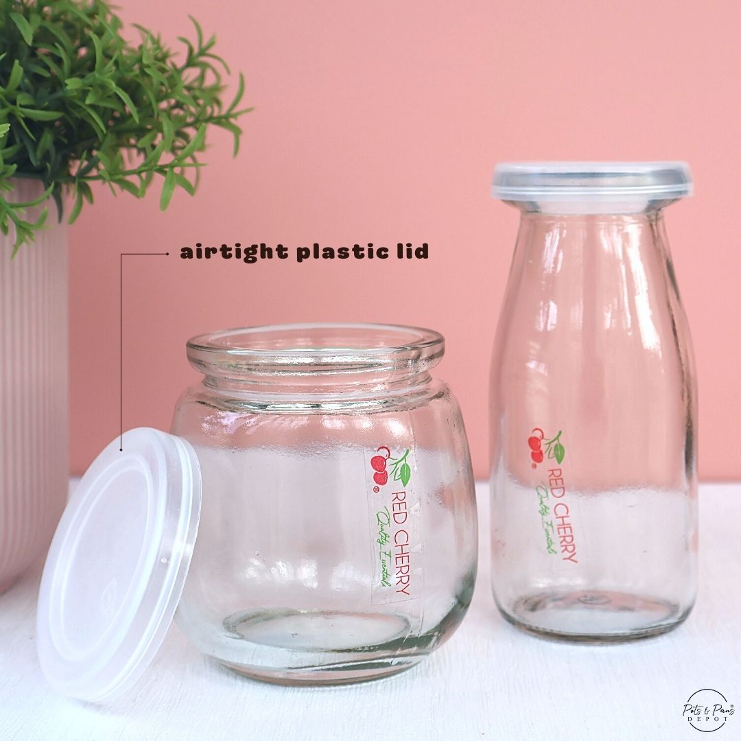 Red Cherry Yogurt Glass Jar