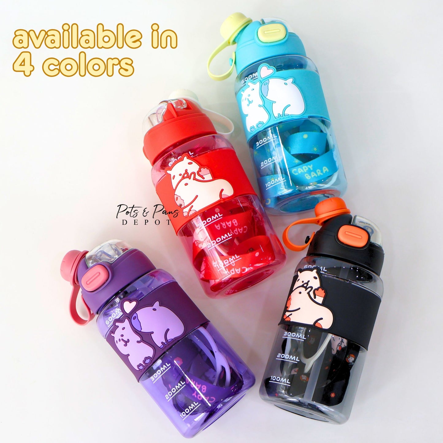 Capybara Colored Water Tumbler with Strap