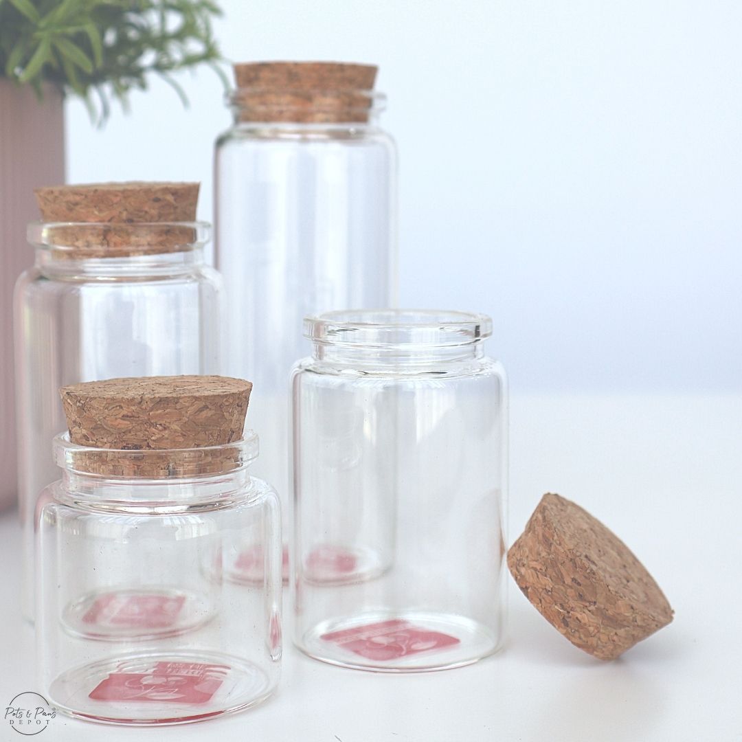 Red Cherry Mini Cork Lid Jar