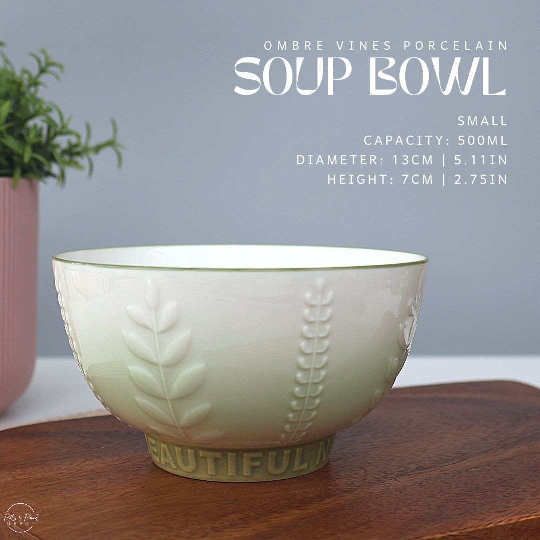 Ombre Vines Porcelain Soup Bowl