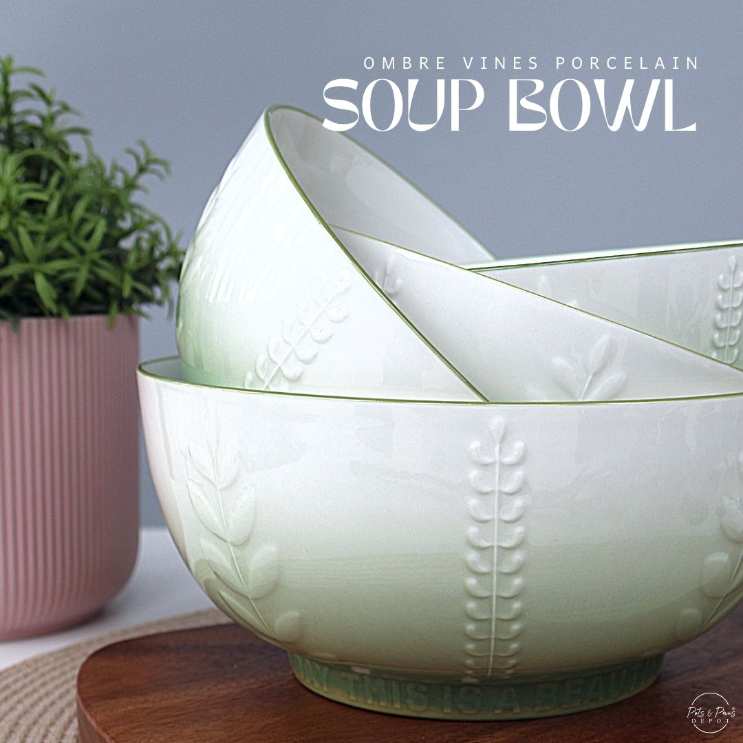 Ombre Vines Porcelain Soup Bowl