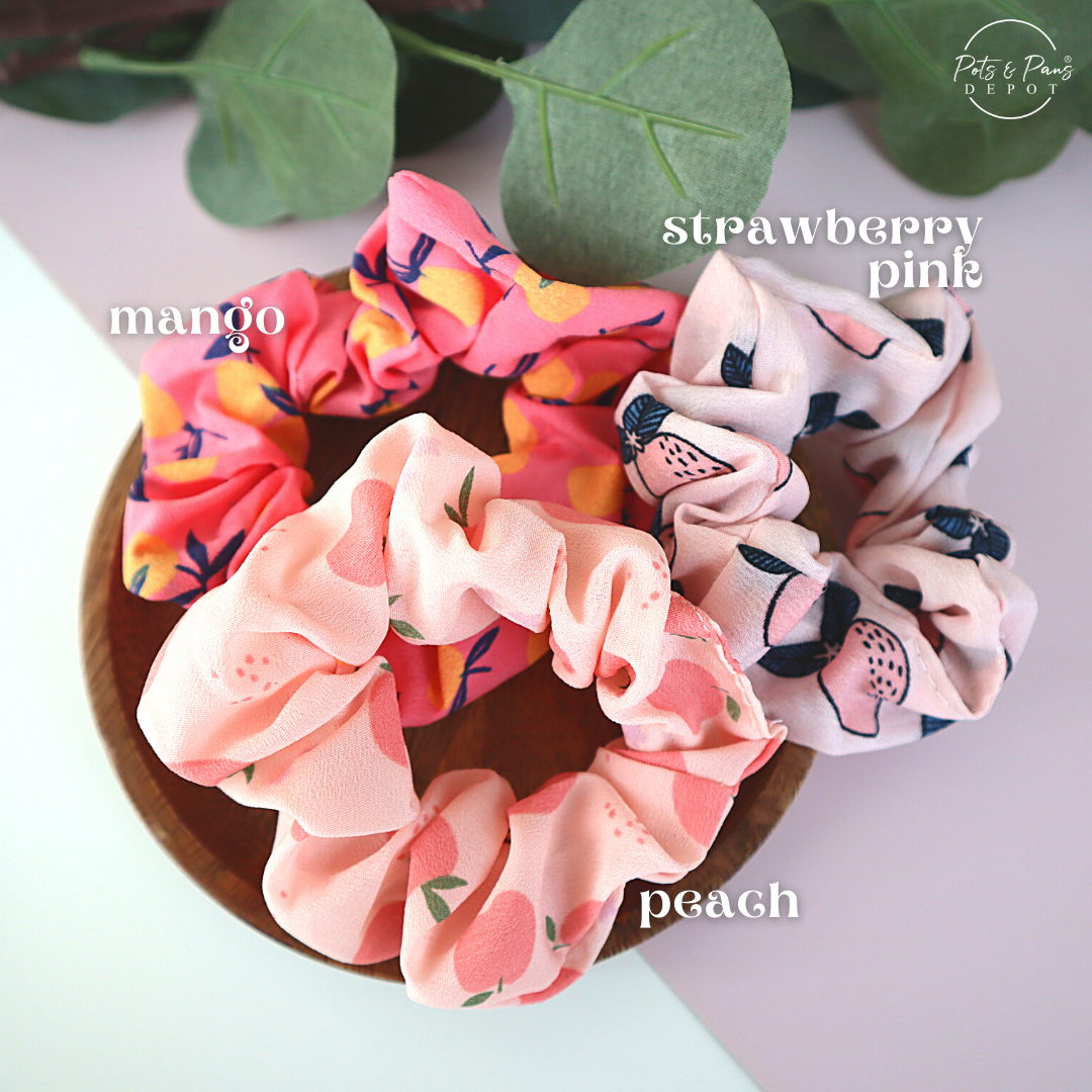 Korean Style Fruit Patterned Scrunchie Hair Tie