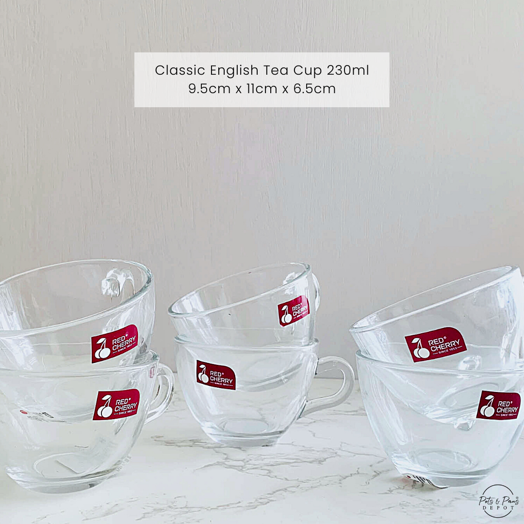 Red Cherry Classic Glass Tea Cup Set