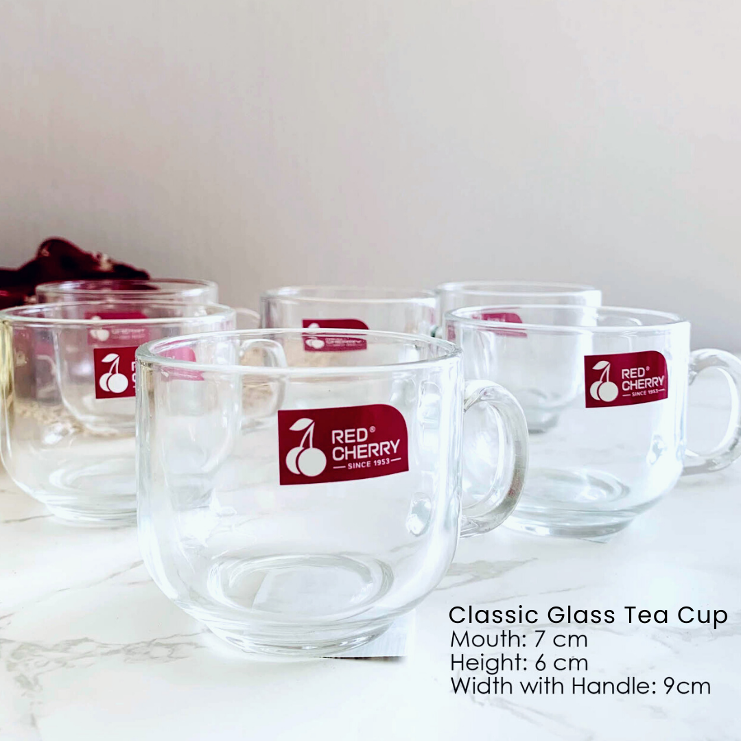 Red Cherry Classic Glass Tea Cup Set