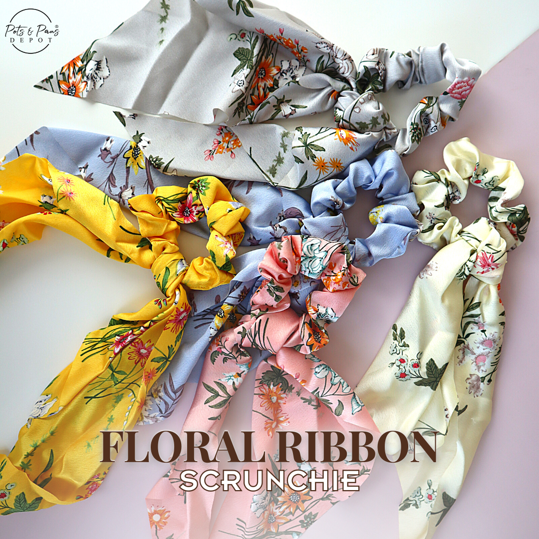 Floral Ribbon Hair Tie Scrunchie