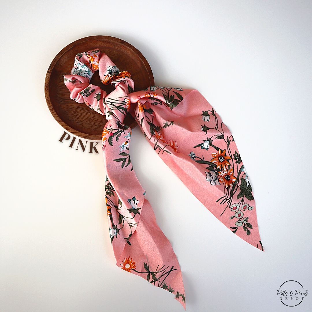 Floral Ribbon Hair Tie Scrunchie