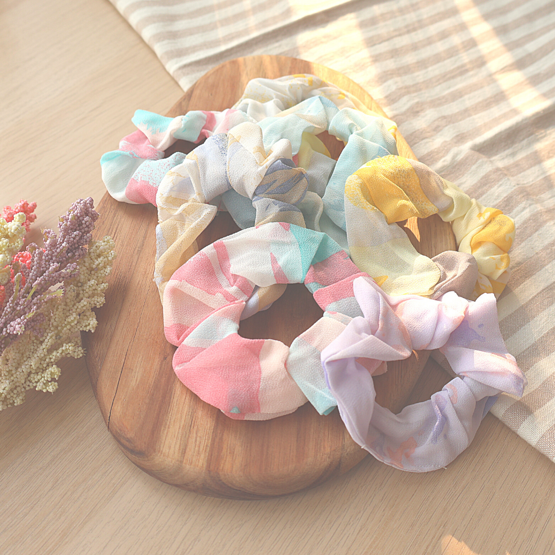 Chiffon Dyed Scrunchie Hair Tie